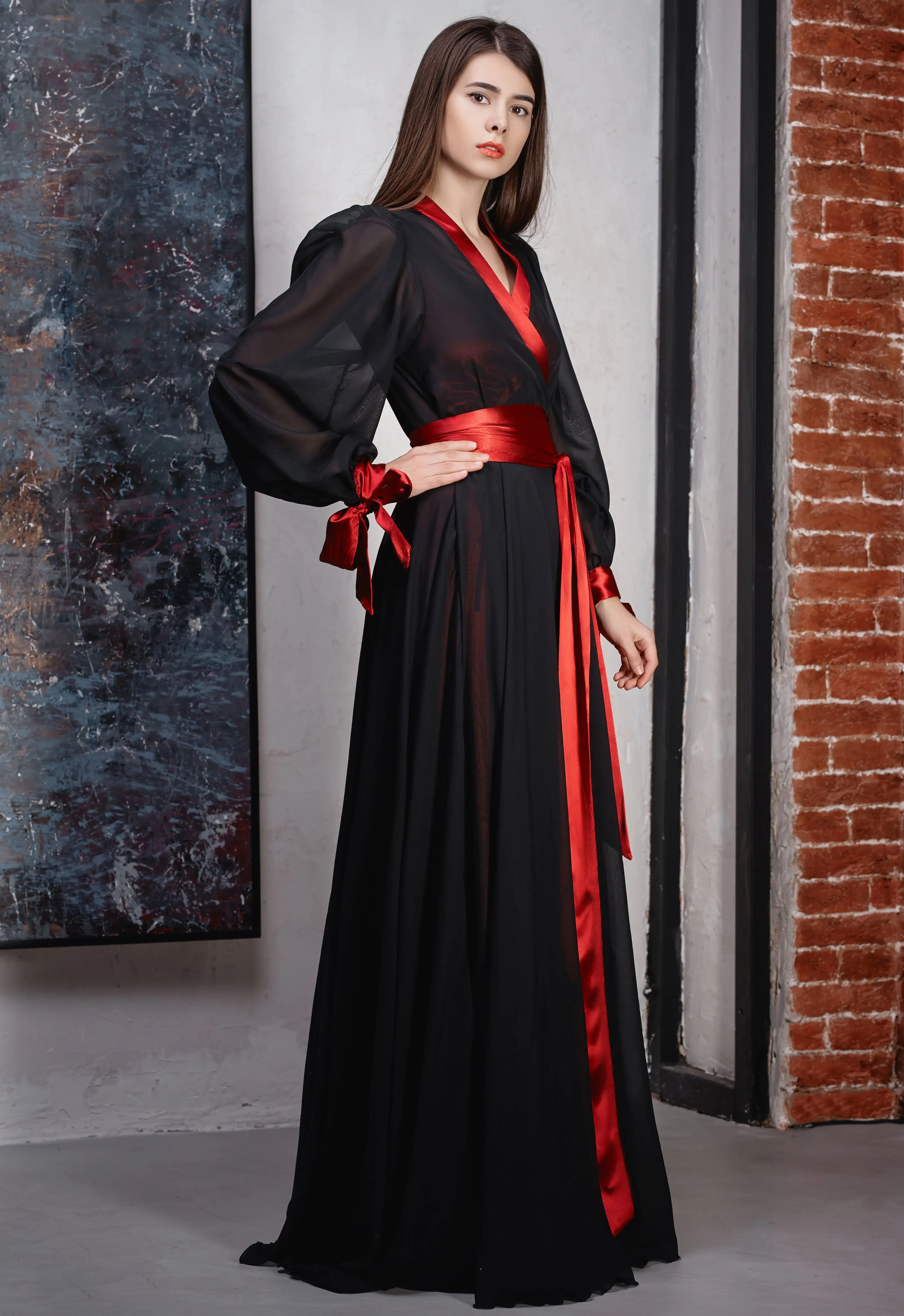 Женский свадебный халат на заказ свадебное белье с длинным рукавом банный одежда