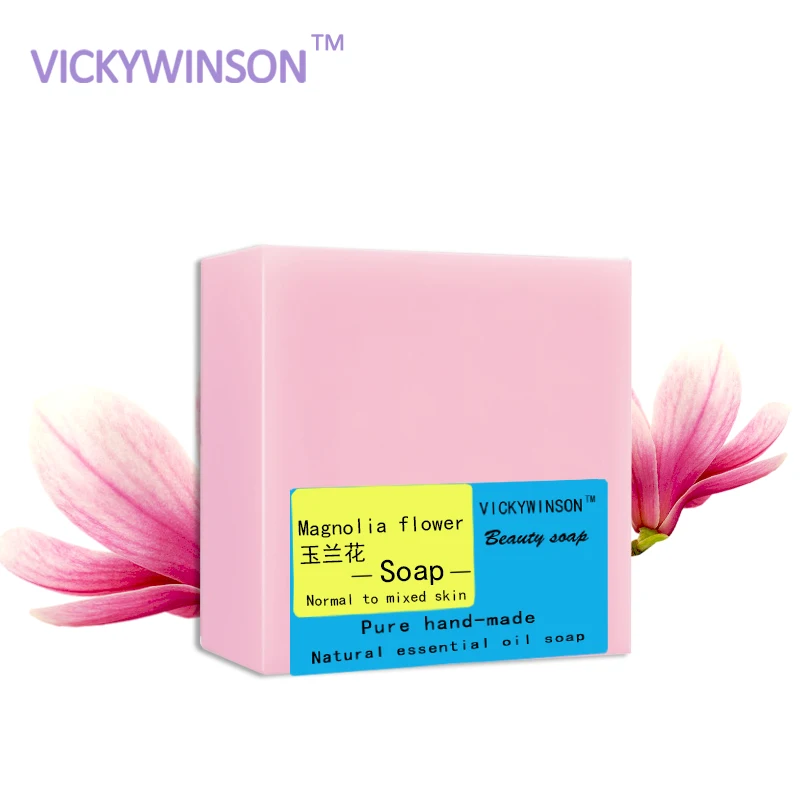

VICKYWINSON 100g Soap Natural Magnolia flower Handmade Soap Essential oil soaps bar soap skin lightening soap beauty face womans