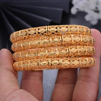 4pcslot african gold color bangles for women dubai jewelry ethiopian bangle arab braceletsbridal giftmom present