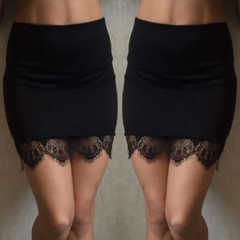 

Women OL Formal Lace A-Line High Waist Short Bodycon Mini Skirt Pencil Skirt Solid Color Soft Formal Skirts 2021 New Hot