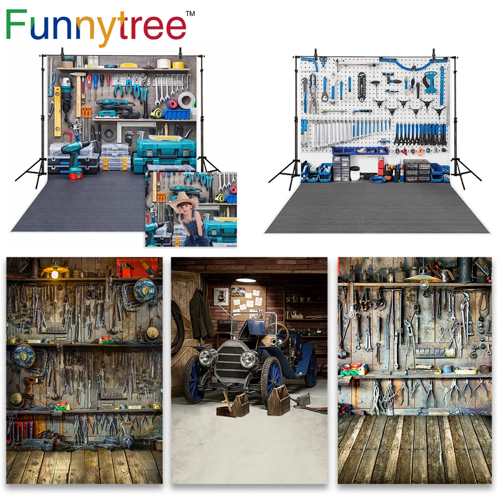 Фотофон Funnytree для мальчиков и детей фотостудия деревянные инструменты рабочий