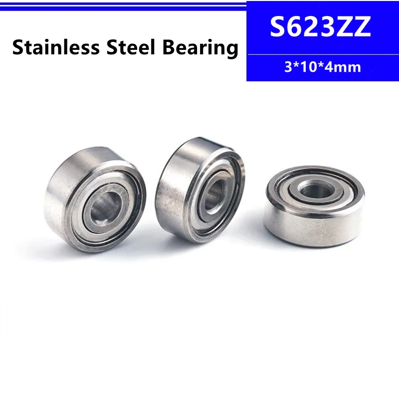 50/100/500 шт. S623ZZ 3*10*4 мм шарикоподшипник с глубоким желобом из нержавеющей стали 3x10x4 мм Φ S623Z SB623ZZ S623