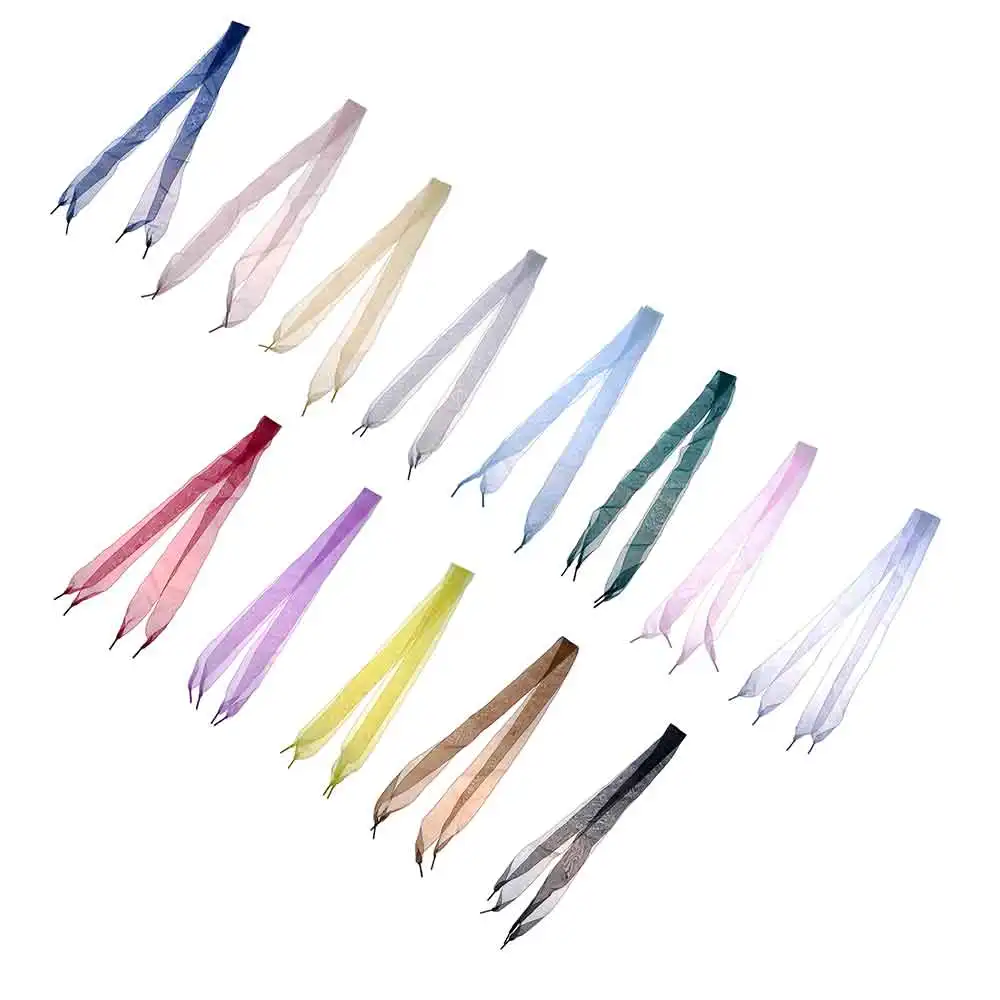 

1 Pair 110cm Colorful Silk Flat Shoelaces Women Girls Ribbon Shoe Laces Sneakers Smooth Shoe Strings Lacing Casual Shoe Laces