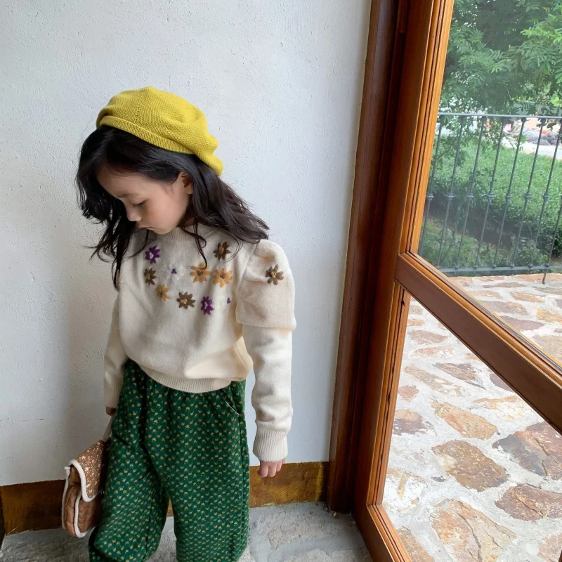 

Girls Sweater Baby's Coat Outwear 2021 Charming Thicken Warm Winter Autumn Knitting Scoop Jacket Long Sleeve Children's Clothing