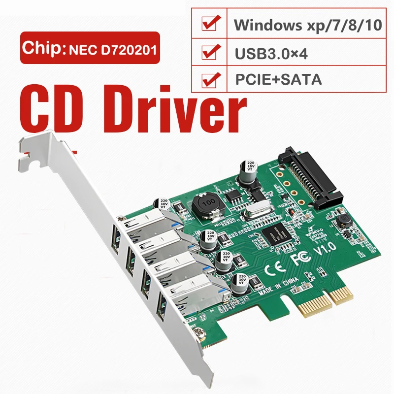 4 портовый PCI E на USB 3 0 концентратор Pcie Расширенная карта 5 Гбит/с скорость Pci