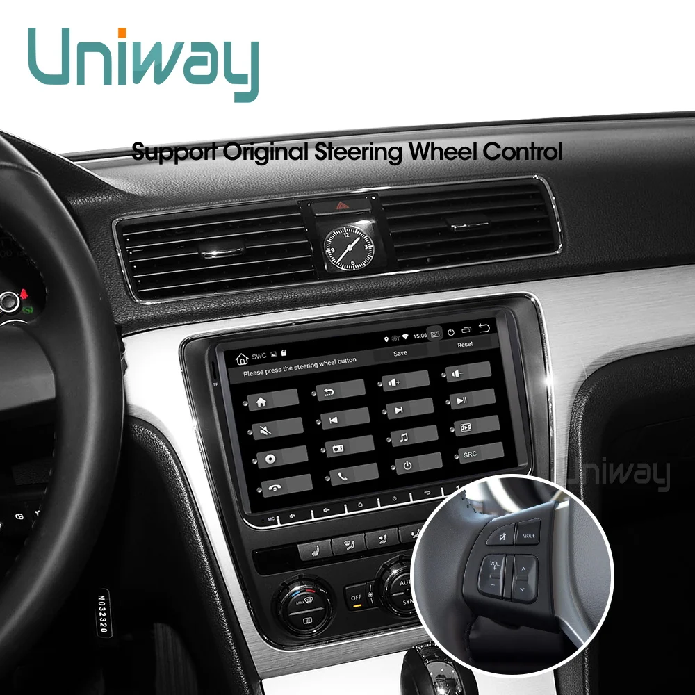 Uniway ADZ9071 android 9,0 автомобильный dvd для vw passat b6 b7 golf 5 6 tiguan polo octavia rapid fabia мультимедийный навигационный плеер