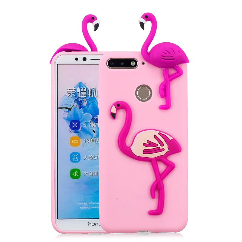 Flamingo 3D единорог панда Медведь кактус Мягкий Силиконовый ТПУ чехол для Huawei P Smart Z Honor 7A 7C Pro 7S 8S 8 9 10 Lite 10i 8X 8C 8A чехол - Цвет: Flamingo