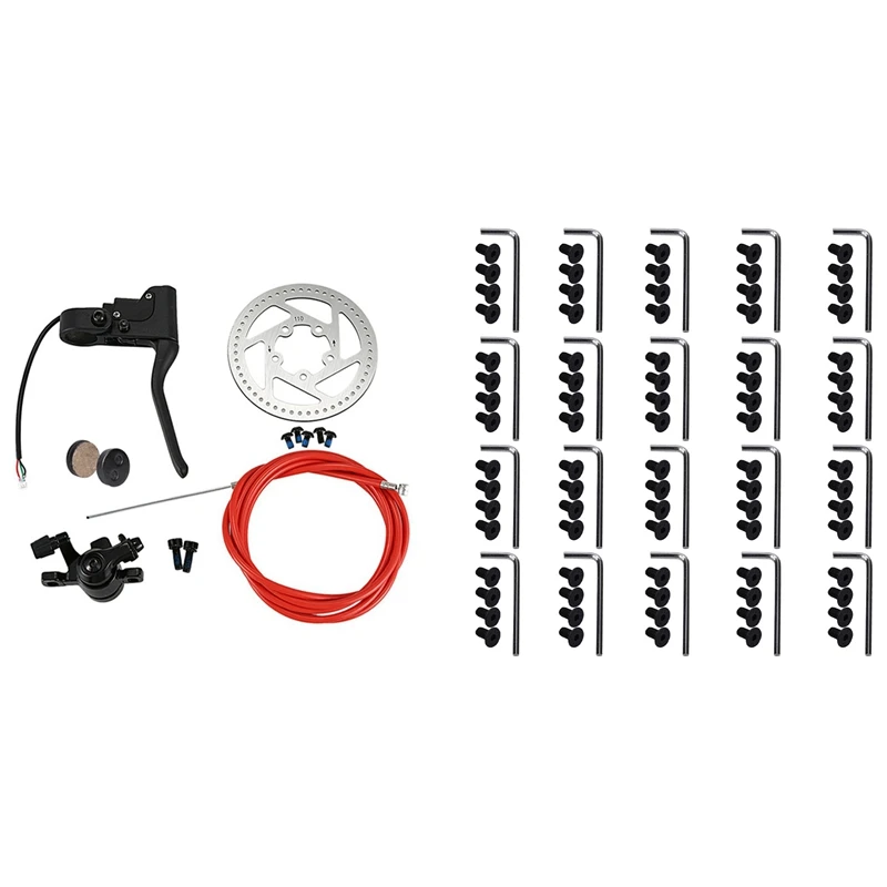 

80Pcs Handlebar Front fork Tube Screws and 20 Pcs Hexagon with Brake Lever Disk Break Cabel Kit,for Xiaomi Mijia M365