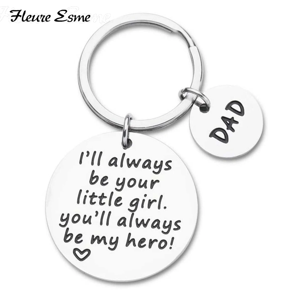 

Fathers Day Gift Keychain for Dad You Will Always Be My Hero Birthday Valentine Day Gift for Dad from Daughter Son Kids Wife