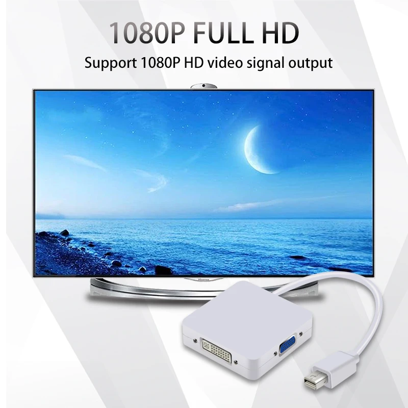Высокая Разрешение 3 в 1 Мини Дисплей Порты и разъёмы к HDMI/DVI/VGA дисплей Кабель
