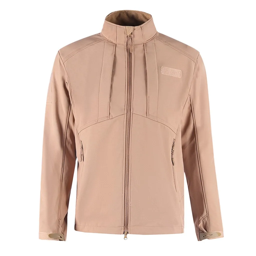 Мужская Флисовая Куртка SAGACE однотонная тактическая тренировочная куртка из кожи