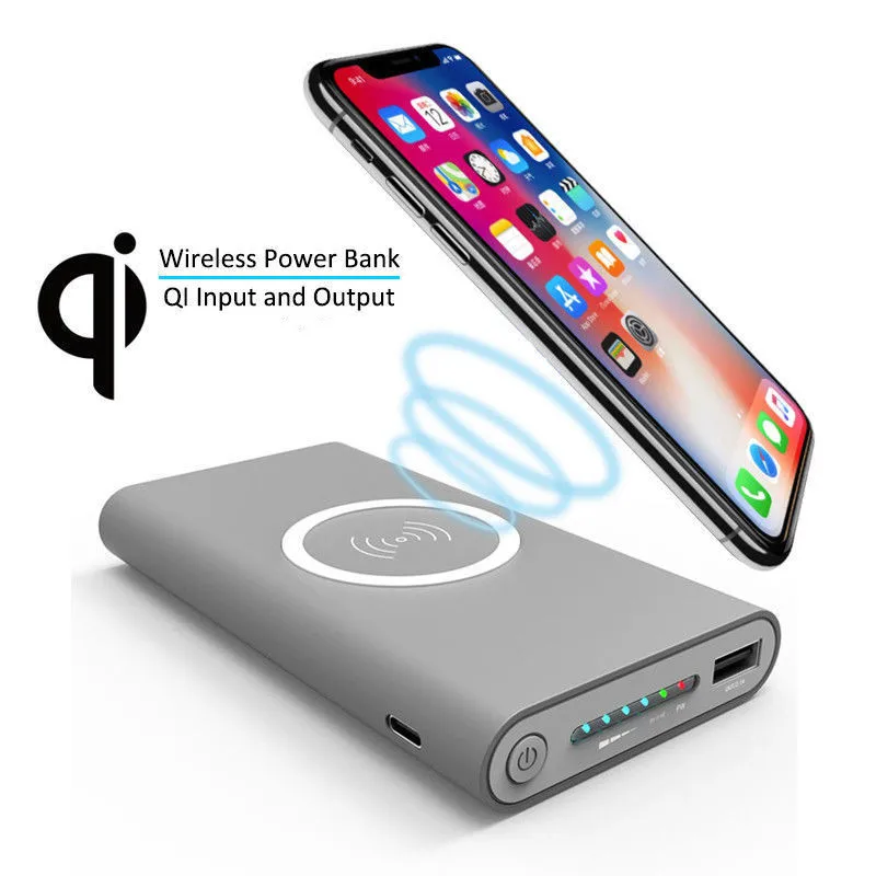 Qi Беспроводное зарядное устройство 30000 мАч внешний аккумулятор для IPhone X 8 Plus Samsung