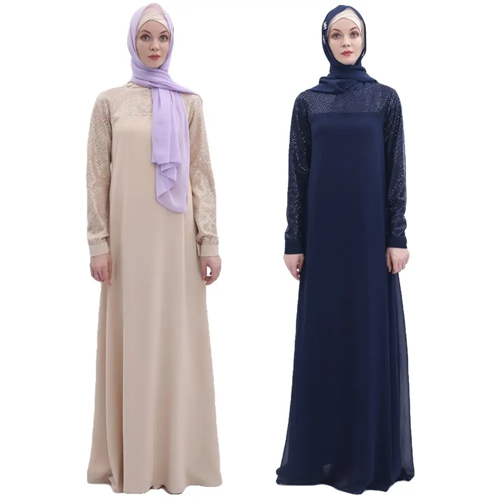 Мусульманское платье с блестками для вечевечерние в Дубае Jilbab мусульманское