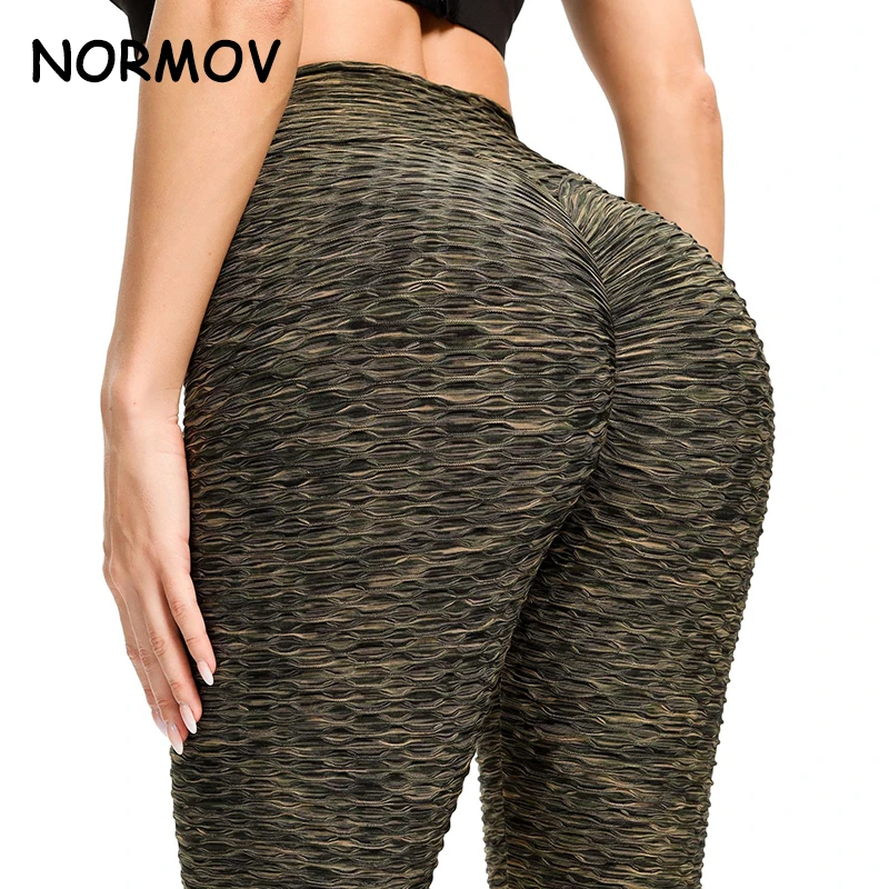 NORMOV Booty Lifting Leggings Woman Workout Fitness Leggings High Waist Breathable Sport Pants Gym Seamless Sport Running Tights