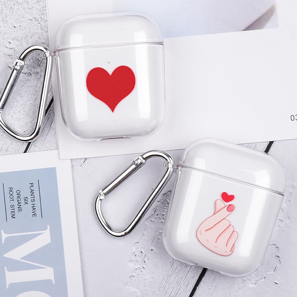 Для AirPods 2 1 чехол Роскошный прозрачный жесткий защитный чехол для пк беспроводные наушники чехол для Air pods 2 1 прозрачный авокадо пара