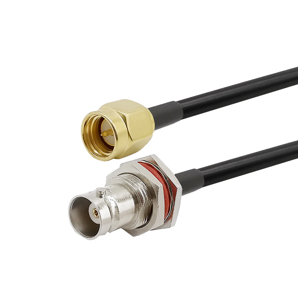 

BNC Low Loss Jumper Cable LMR195 BNC Male to SMA Male Coaxial Antenna Cable For Handheld Ham Radio Two Way Radio VHF Radio