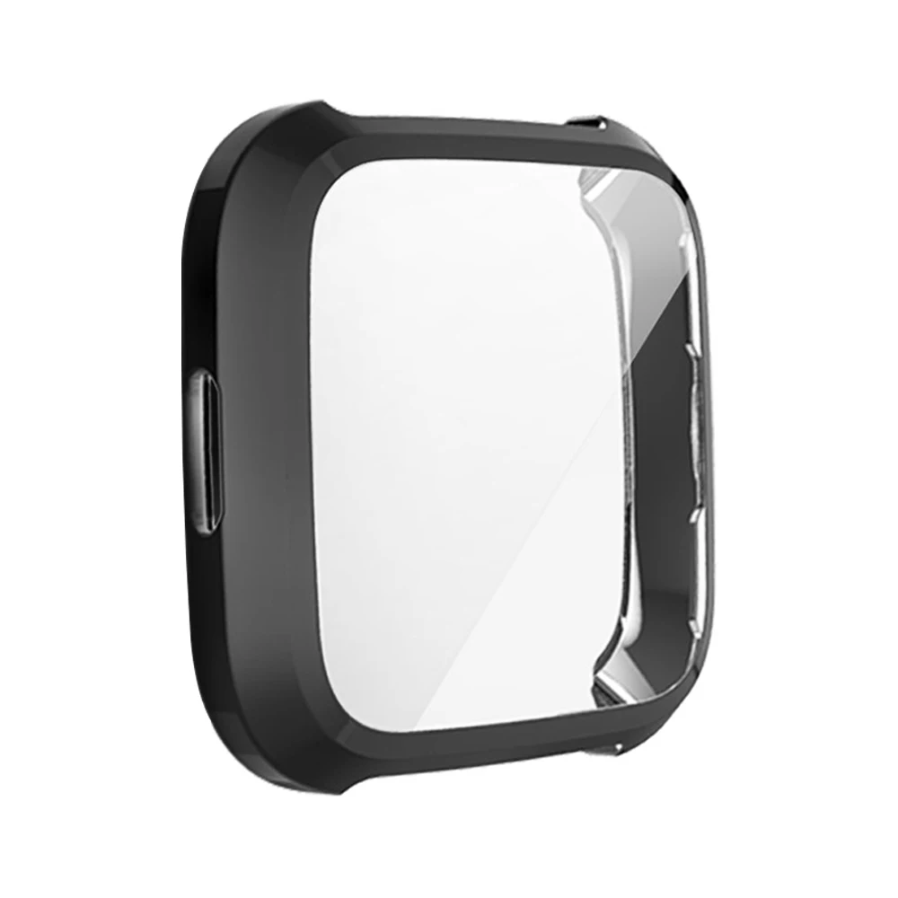 Black Чехол для часов Fitbit Versa Lite/Versa 2, Мягкий защитный чехол для экрана Versa2, легкий ТПУ бампер, тонкий Чехол, аксессуары - Цвет: Black
