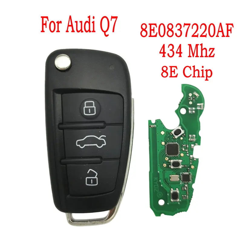 

Получип Datong World 8E0837220AF/8E0837220R 433 МГц 8E, дистанционный ключ для Audi Q7 A6L 2007 2008 2009 2010 2011 2012
