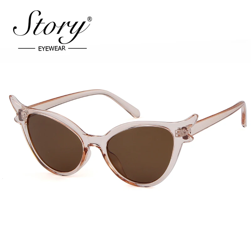 История 2018 черные солнцезащитные очки кошачий глаз Новые модные брендовые