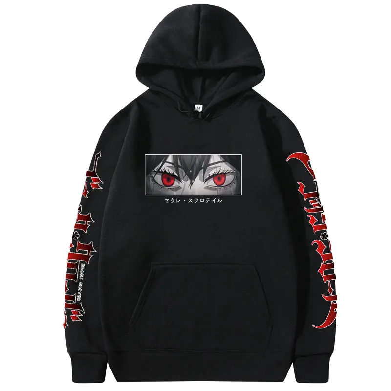 

Anime Black Clover Cartoon Hoodie Manga Nero Eyes Print Hoodies Men Women Fashion Personality Hooded Sweatshirt Mens Streetwear
