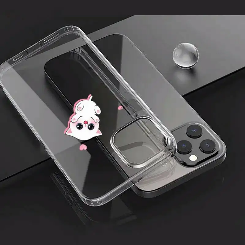 

Cartoon cute cat lovely animal Phone Case Transparent for iPhone Samsung A S 11 12 6 7 8 9 30 Pro X Max XR Plus lite