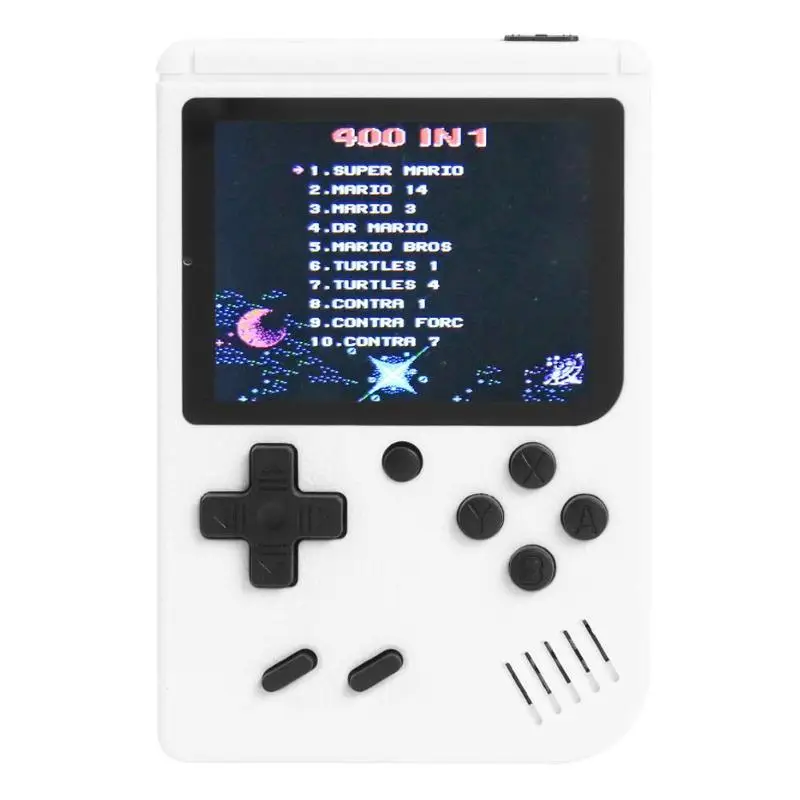 Белый Мини-портативные ретро-игровые консоли с 400 играми, Поддержка TFT подсветки, китайский английский язык для игр FC для детей, подарки для мальчиков и девочек - Цвет: Белый