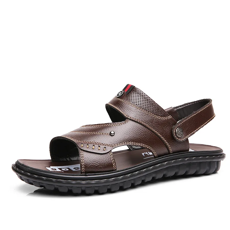 

New Men's Sandals Classic Genuine Leather Comfortable Slip-on Casual Sandals Fashion Man Slippers Zapatillas Hombre Size 38-44