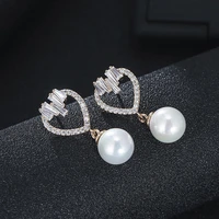 de373 fashion delicacy elegant street snap zircon heart %c2%a0imitation%c2%a0pearl earrings gift party banquet womens jewelry earrings