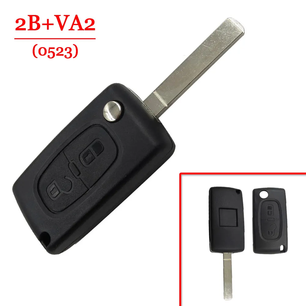 XNRKEY 2 кнопочный чехол для выкидного ключа с лезвием VA2 Peugeot 306 407 807 Partner Citroen C2 C3 C4 C6