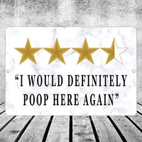 funny sarcastic metal tin sign wall decor man cave bar bathroom review toilet decoration