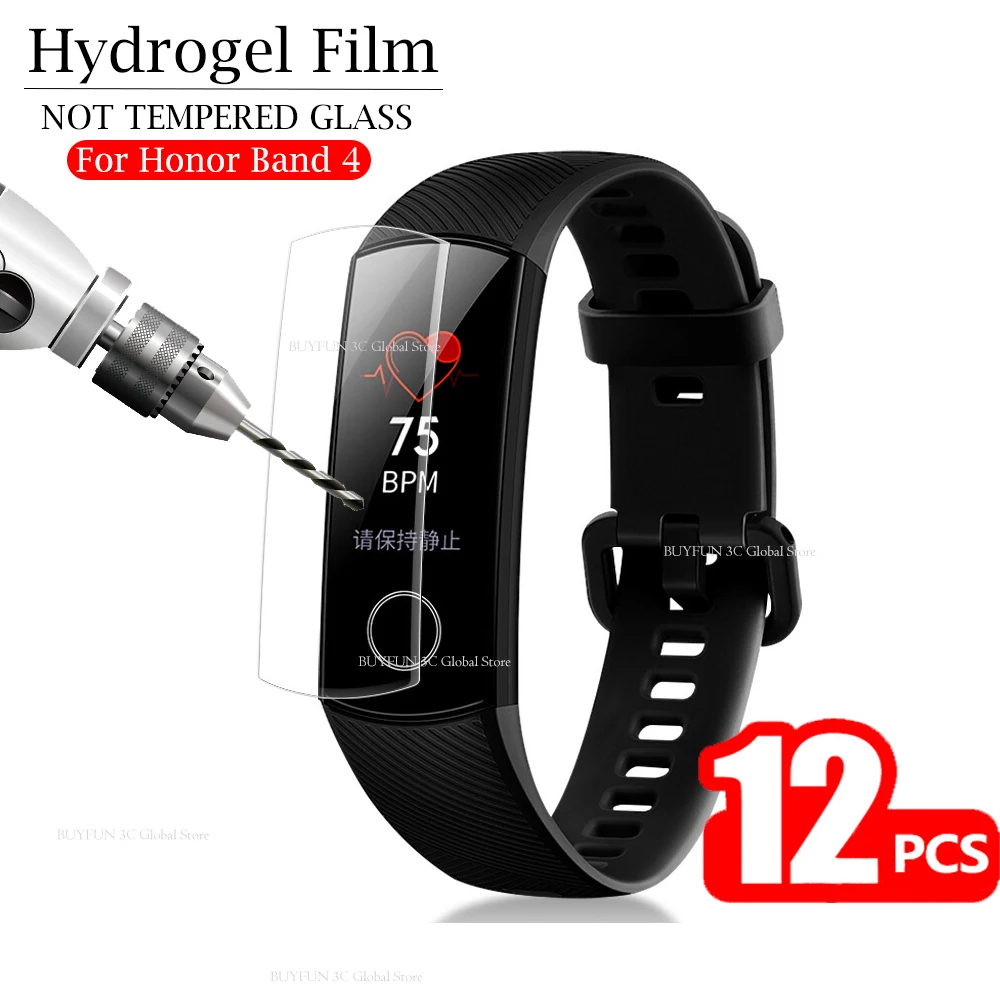 12 шт. для huawei honor band 4 защита экрана 5 band4 band5 мягкая пленка аксессуары