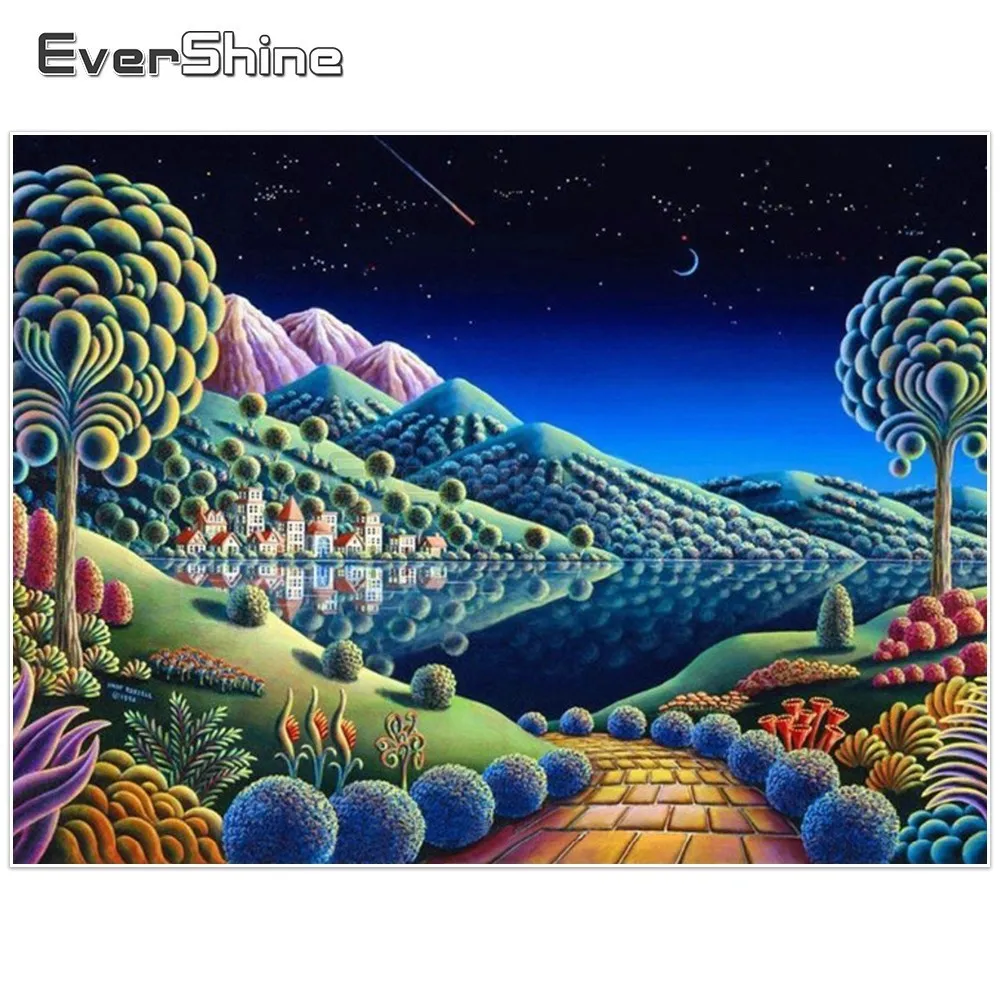 EverShine Diamond Embroidery 5D DIY Painting Full Round Scenery Pictures Of Rhinestones Mosaic Children Gift|Алмазная мозаика и