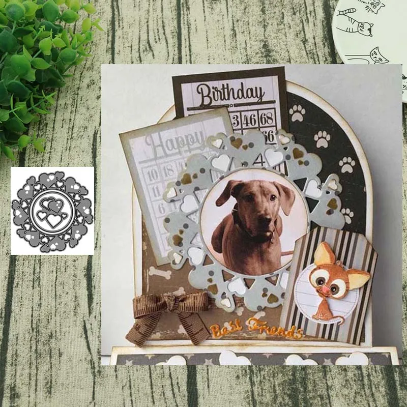 Кольцо в форме сердца металлические высекальные штампы для скрапбукинга