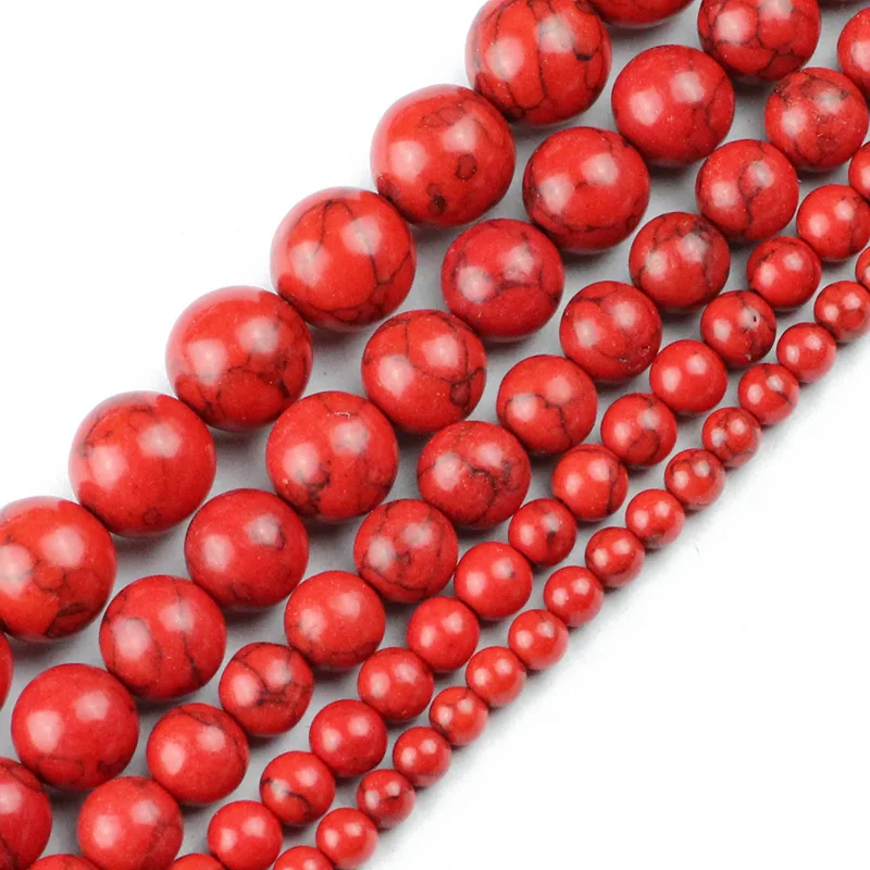 Бусины шармы из натурального голубого и белого искусственного малахита 4/6/8/10/12