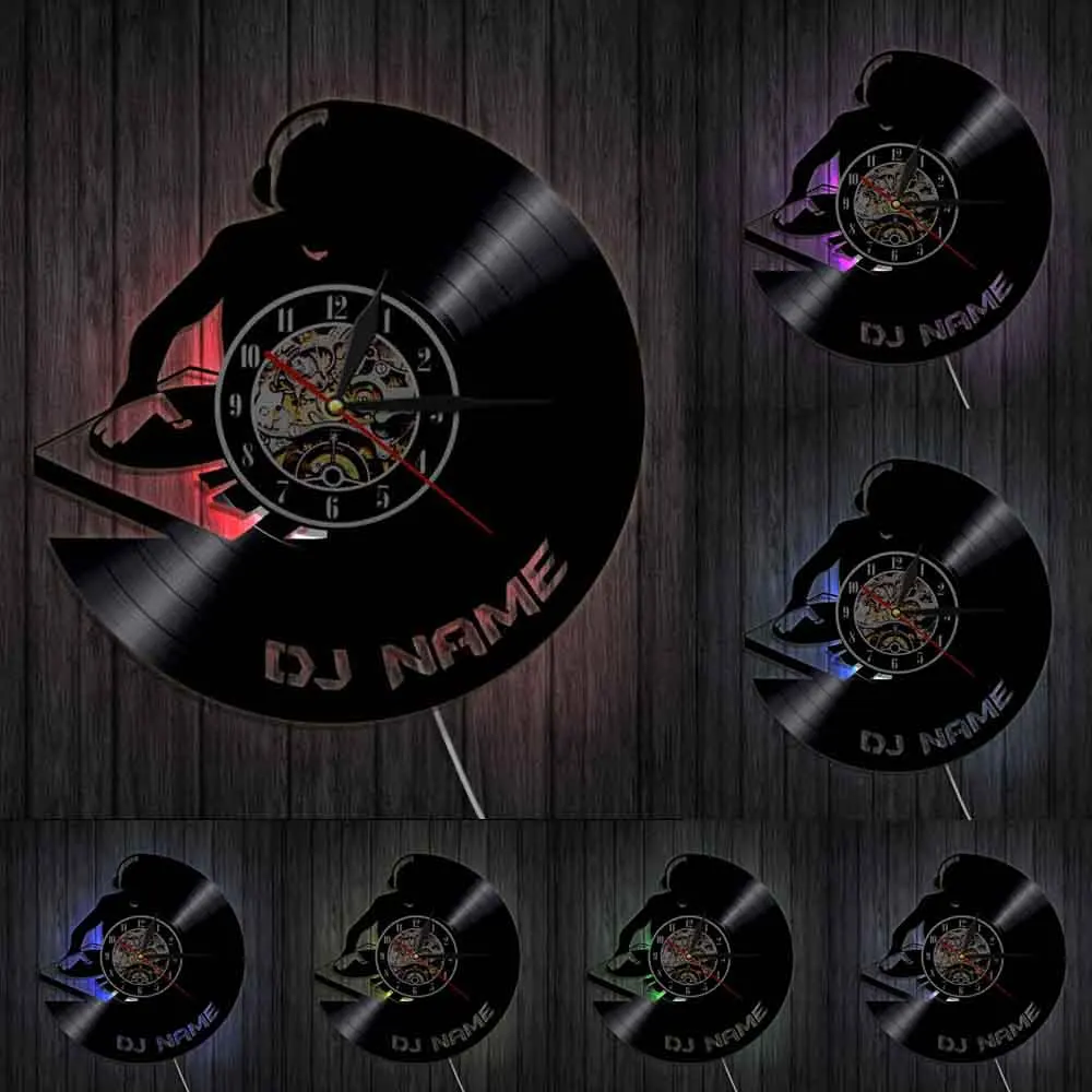 Виниловые настенные часы DJ Man для домашнего декора музыкальная запись|Настенные