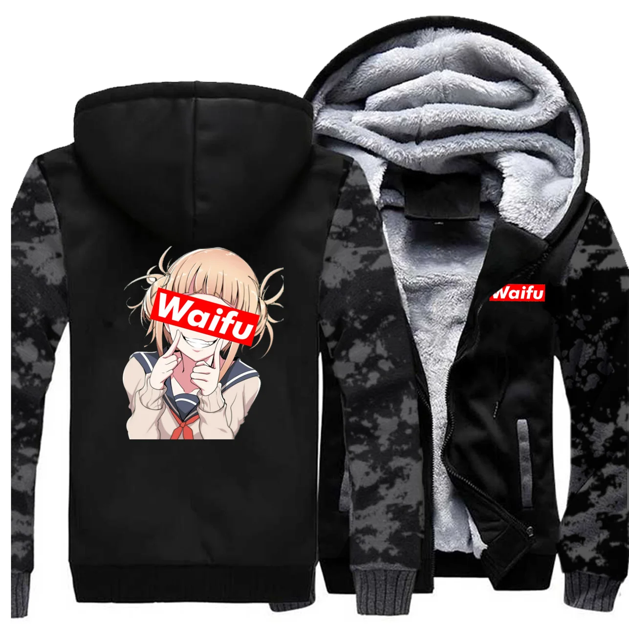 Новые мужские Kawaii Waifu красивая девушка пестрые толстовки с капюшоном на каждый