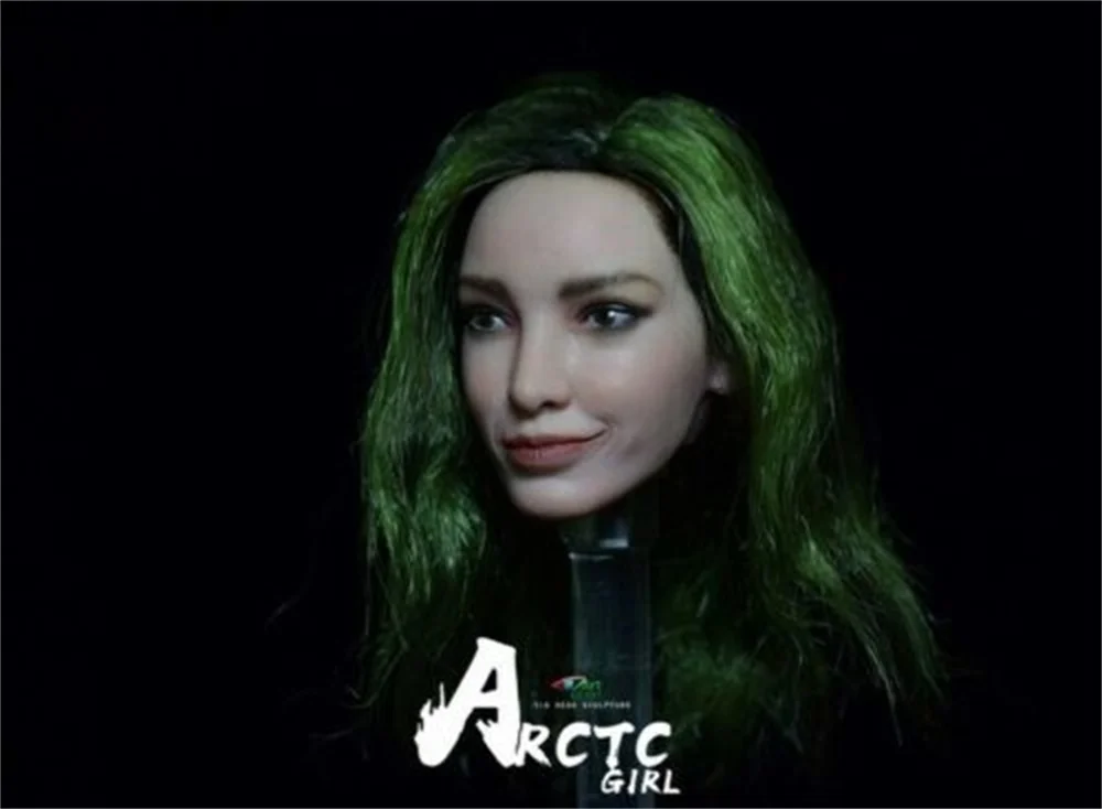 Новый в наличии 1/6 Arctic голова девушка Sculpt резьба зеленый волосы арт BY T6 для детей