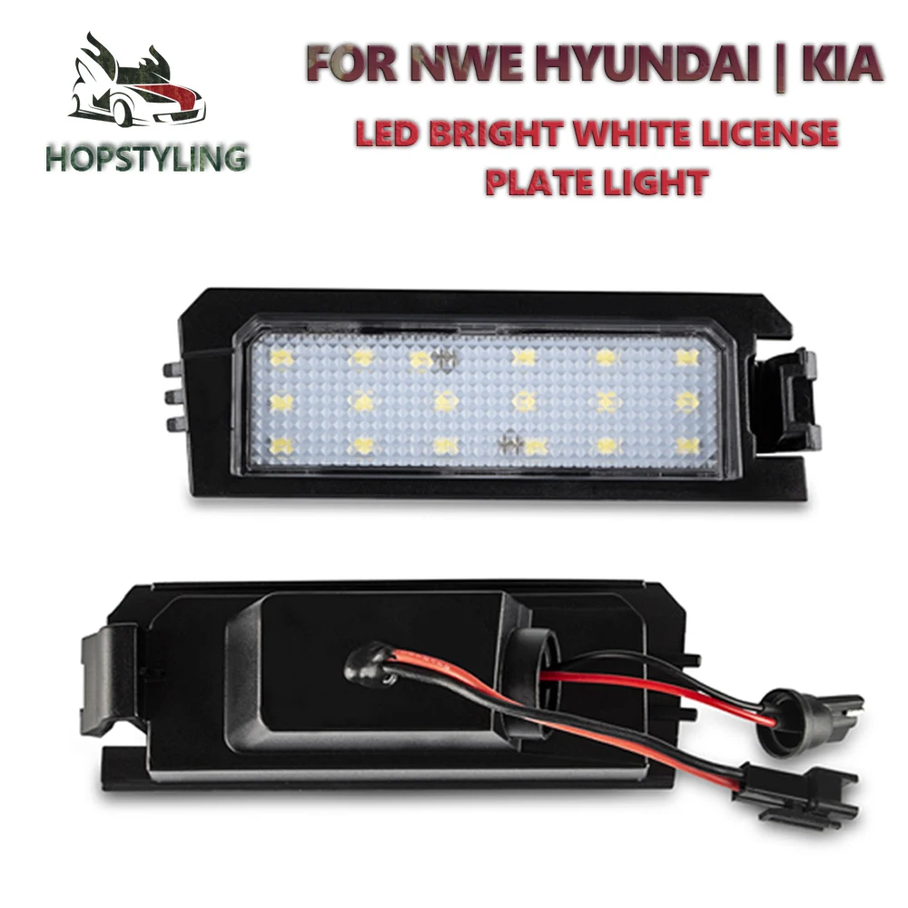 Luz LED de matrícula sin errores de 2 piezas para Hyundai i30 PD Elantra GT Sonata Veloster Tucson NX4 Venue Kia Rio 4 Niro Cadenza K5