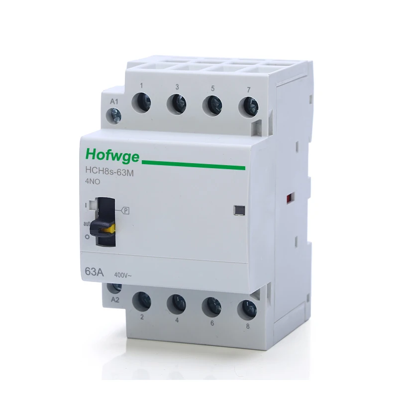 HCH8s-63M 4P 40A 24V 110V 220V Din Rail бытовой модульный контактор переменного тока с ручным