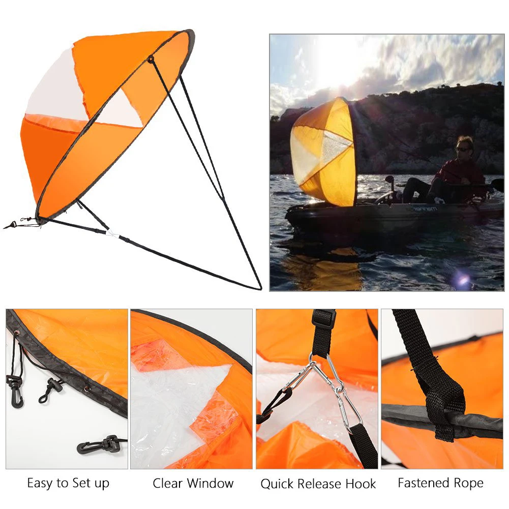

Foldable Kayak Boat Wind Sail Summer Surfing Wind Paddle Kayak Sail Durable Downwind Paddle Rowing Boats Wind Window Drop Ship