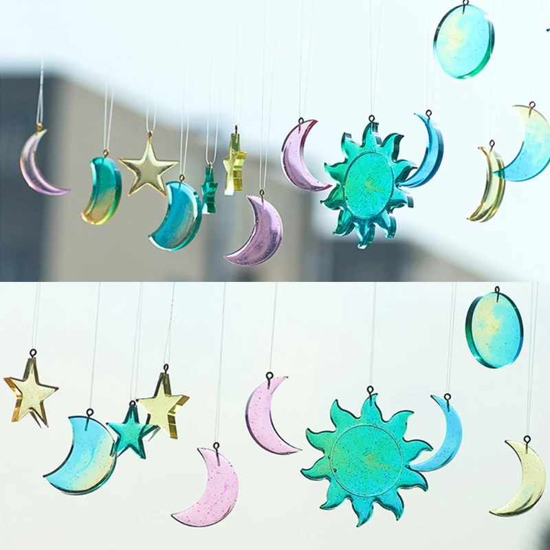 

Crystal Epoxy Resin Mold Stars Moon Sun Lunar Eclipse Pendant Silicone Mould Handmade Decorative DIY Crafts Jewelry Tool