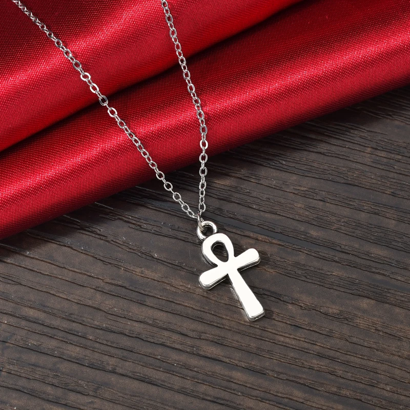 Узор колье религия Египетский Анкх ожерелья с распятием подвески из нержавеющей