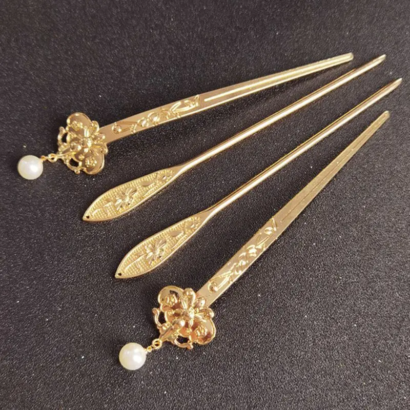 

Vintage Chinese Hanfu Hair Accessories for Women Simple Metal Hairpin