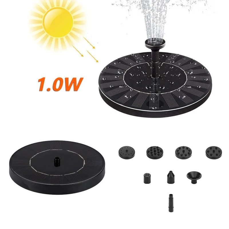 Solar Pump 1W Free Standing Floating Bird Bath Water Pumps for Garden Round Fountain Decor | Инструменты