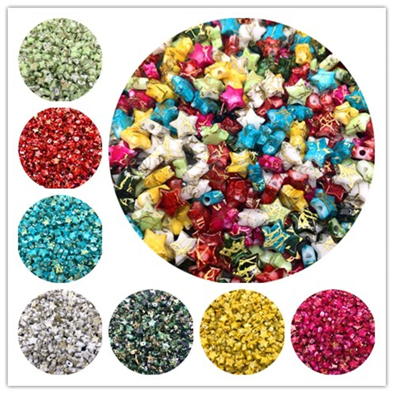 Новые 100 шт./лот 10 мм акриловые бусины со звездами свободные подходят Европейским