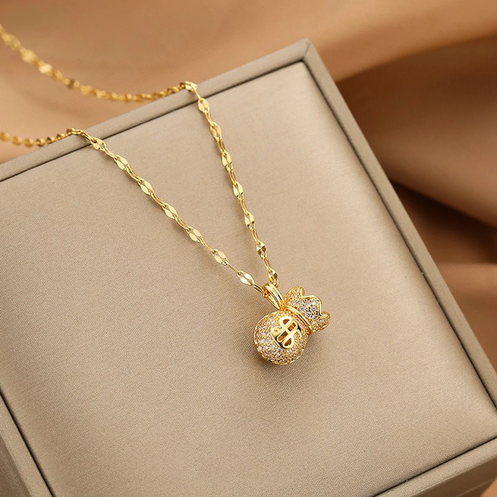 

New Fashion Contracted Metal Set Auger Ms Necklace Pendant, Personality Luxury Party Girl Clavicle Chain Jewelry Gifts