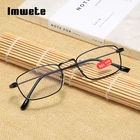 Очки Imwete для чтения для мужчин и женщин, классические модные, с Anti-Blue покрытием, в металлической полноразмерной оправе, для дальнозоркости, легкие + 3,50