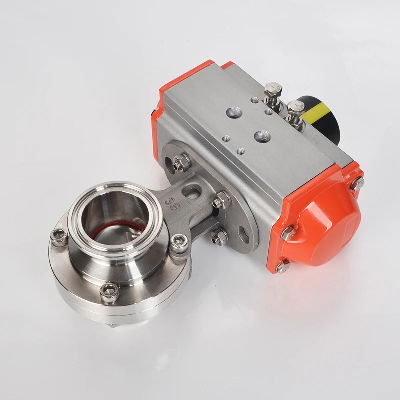 Санитарный пневматический клапан-бабочка 25-219 мм быстрая установка из