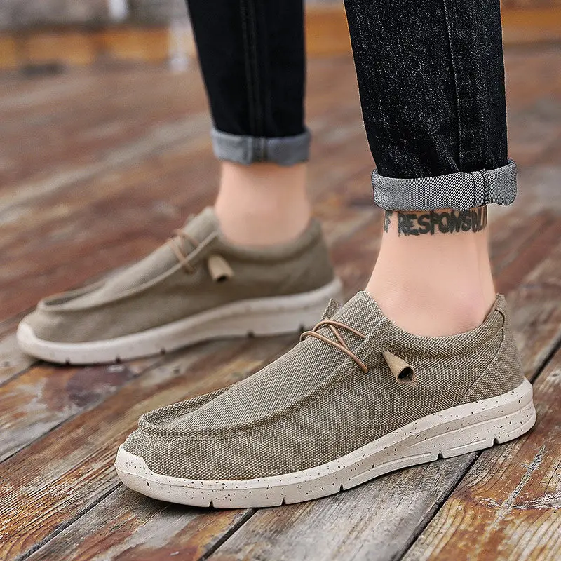 

Summer Men Canvas Shoes Espadrilles Breathable Casual Shoes Men Loafers Comfortable Ultralight Plus Size 39-48 Lazy Boat Shoes
