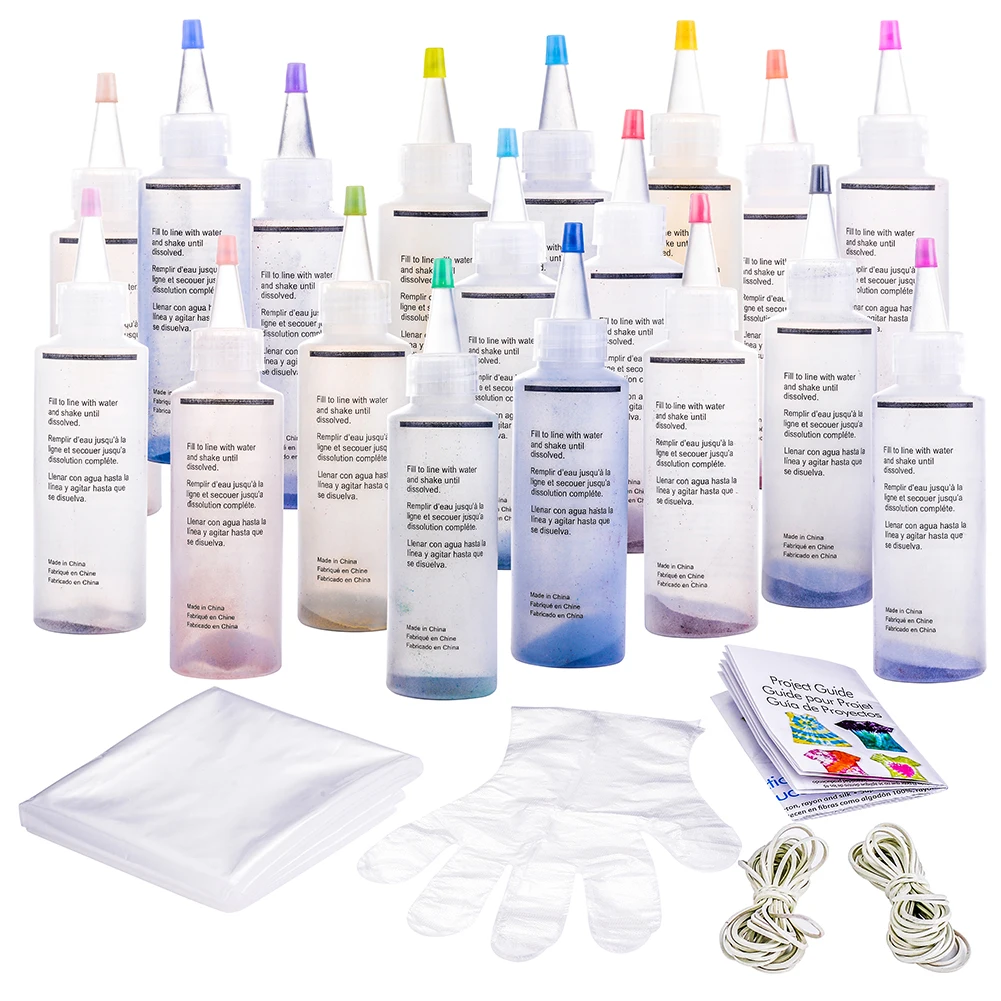 

24pcs Tie Dye Kit Non-toxic DIY Garment Graffiti Fabric Textile Paint 120ml Colorful Clothing Tie Dye Kit Pigment Set